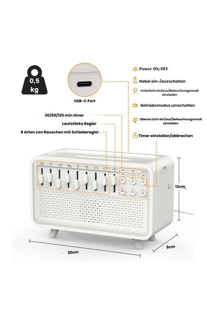 ZenMist One | Bluetooth Sleep Speaker mit Naturklängen & Nachtlicht
